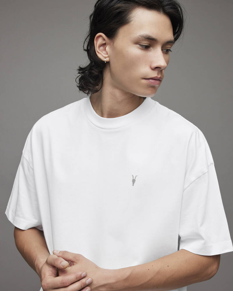 Optic White Allsaints Harding Crew T Shirt | MD168X-437