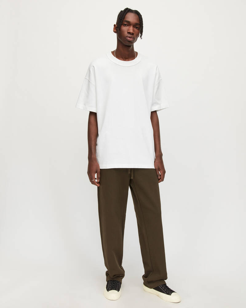 Optic White Allsaints Isac Oversized Crew T Shirt | MD106V-437