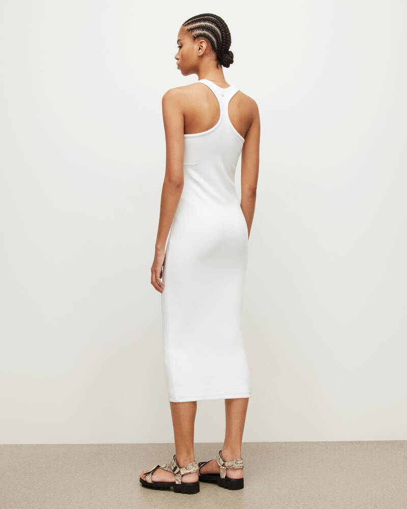 Optic White Allsaints Maki Midi Dress | WM088W-437