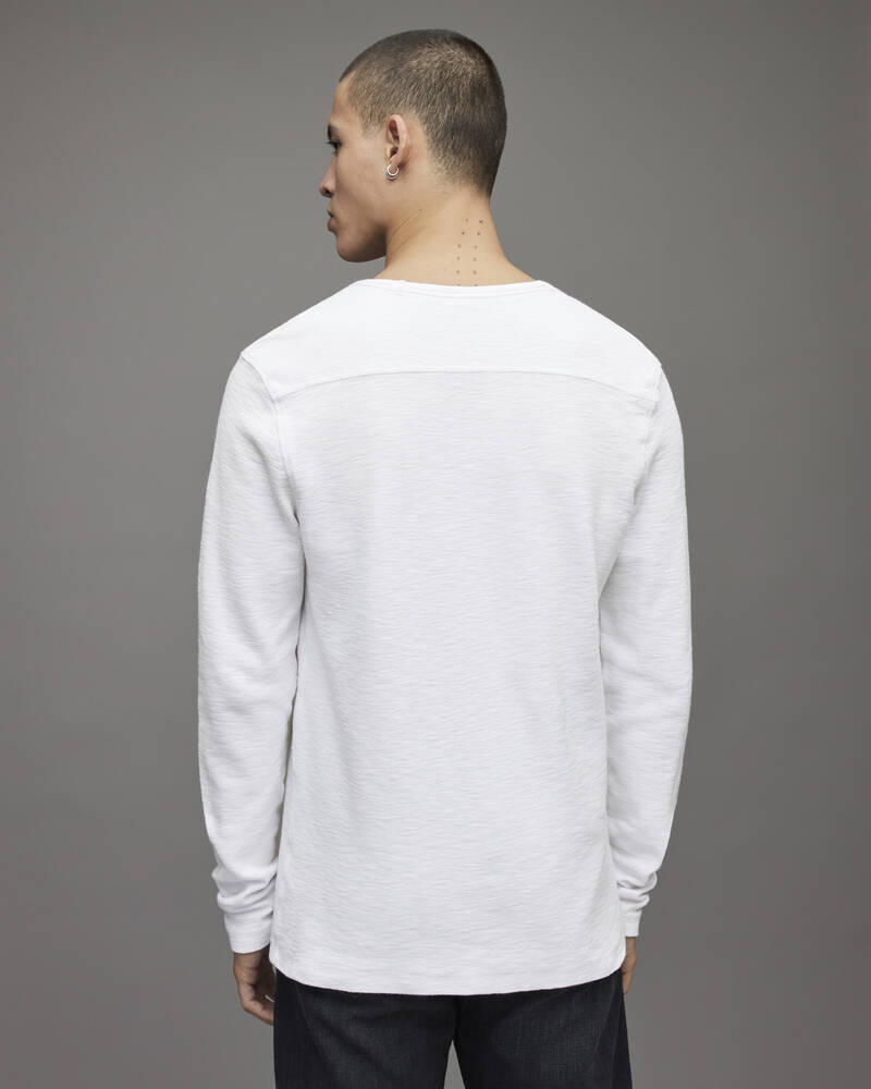 Optic White Allsaints Muse Long Sleeve Crew T Shirt | MD021R-437