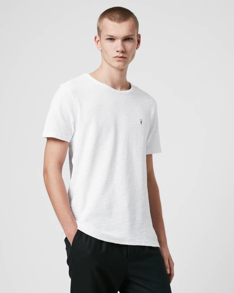 Optic White Allsaints Muse Short Sleeve Crew T Shirt | MD020R-437