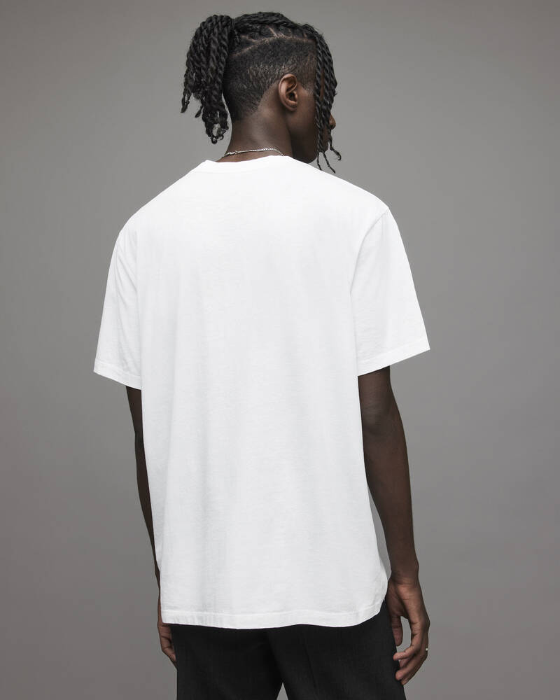 Optic White Allsaints Refract Crew T Shirt | MG033X-437