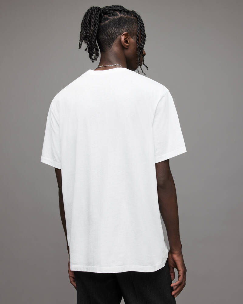 Optic White Allsaints Refract Crew T Shirt | MG286X-437