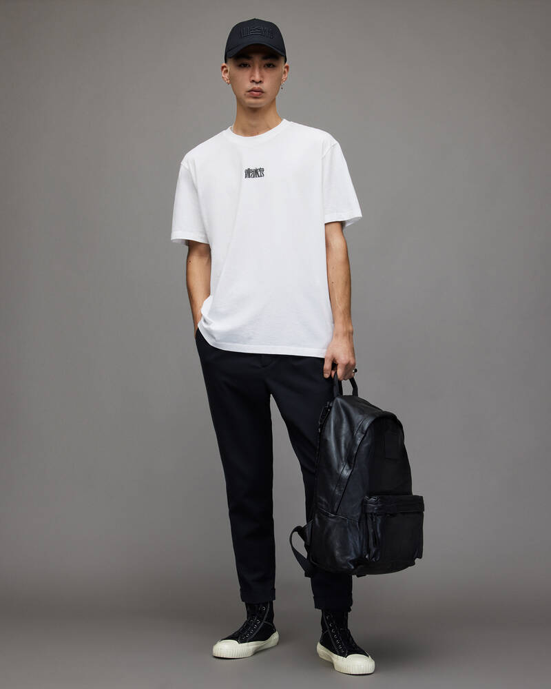 Optic White/Jt Blk Allsaints Refract Crew 2 Pack T Shirts | MG321X-8115