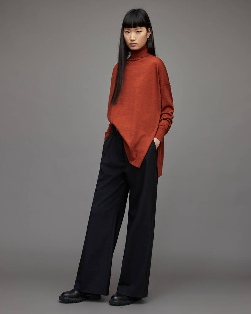 Orange Spice Allsaints Gala Merino Jumper | WK095X-8132