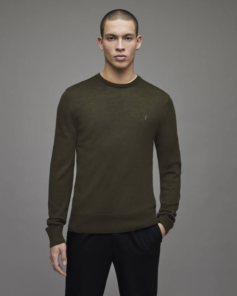 Park Green Allsaints Mode Merino Crew Jumper | MK146X-8042