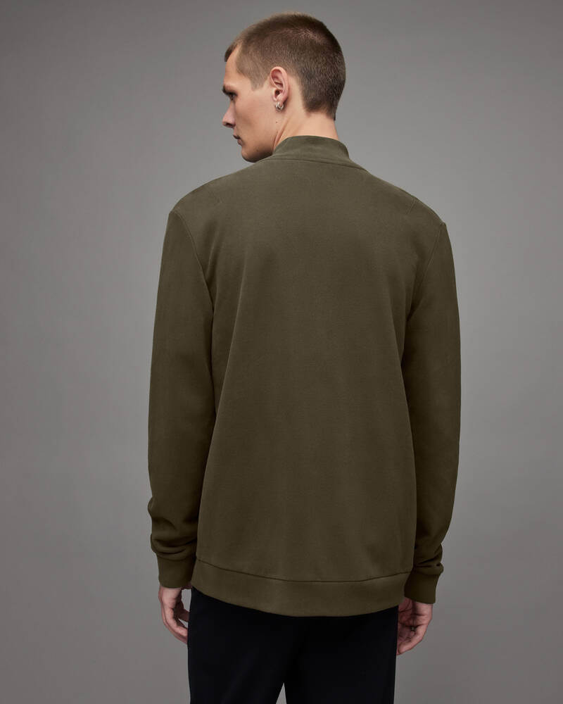 Park Green Allsaints Raven Zip Funnel Sweatshirt | MF090X-8042