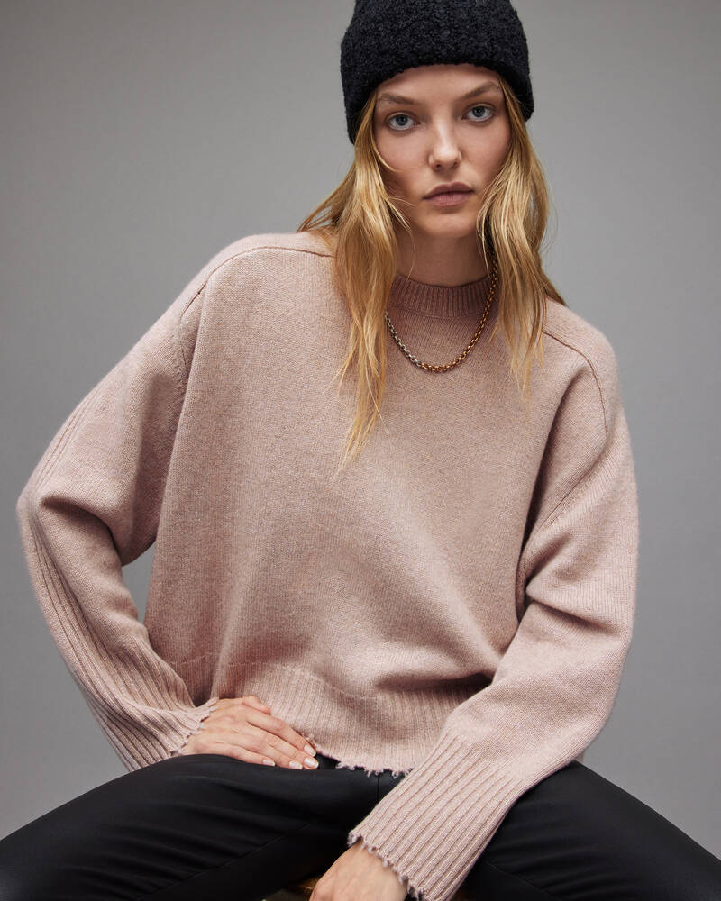 Pashmina Pink Allsaints Kiera Cashmere Crew Jumper | WK007V-6037