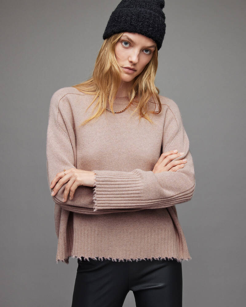 Pashmina Pink Allsaints Kiera Cashmere Crew Jumper | WK007V-6037