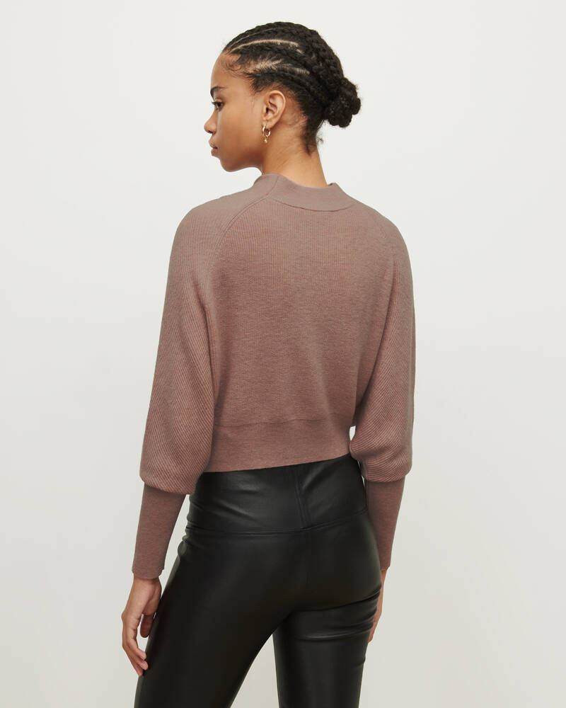 Pashmina Pink Allsaints Ridley Cashmere Blend Cropped Jumper | WK078V-6037