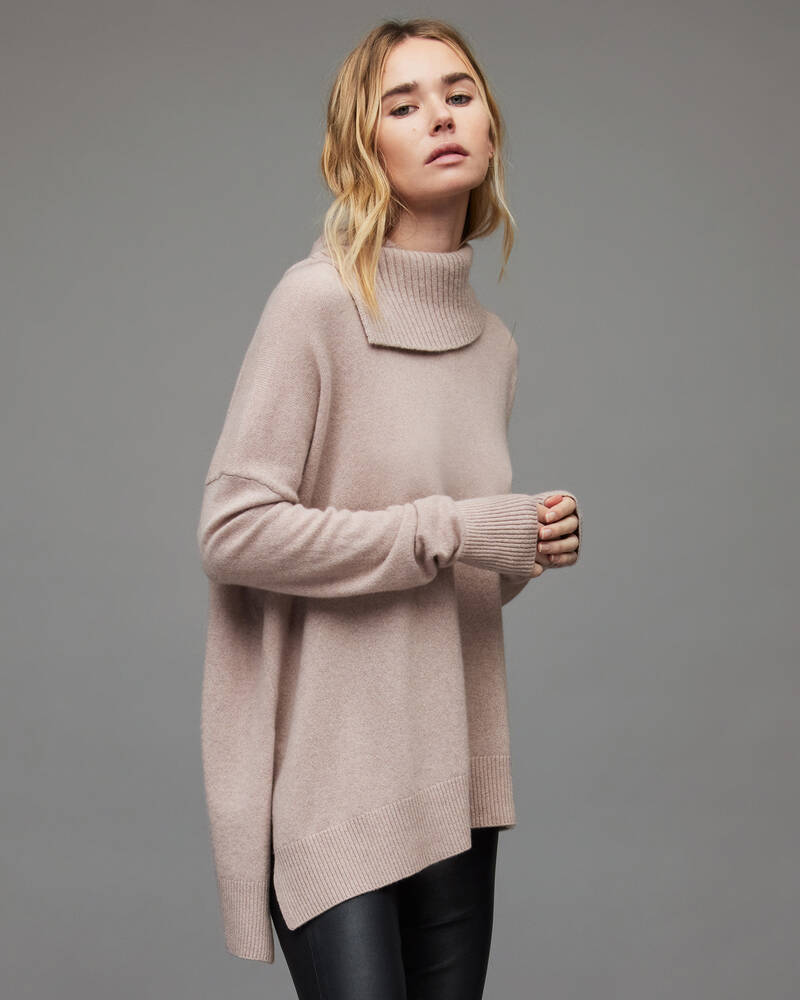 Pashmina Pink Allsaints Whitby Cashmere Wool Jumper | WK011X-6037