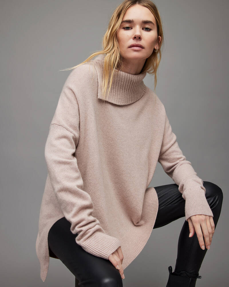 Pashmina Pink Allsaints Whitby Cashmere Wool Jumper | WK011X-6037