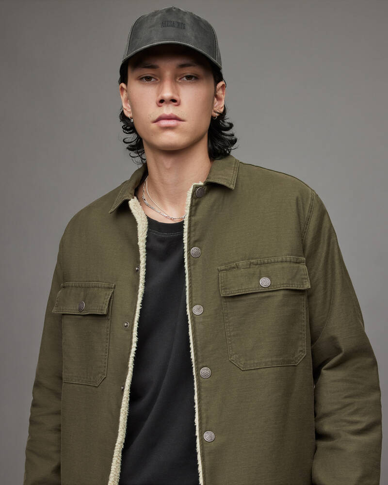 Peat Khaki Allsaints Radar Sherpa Lined Jacket | MJ078X-8019