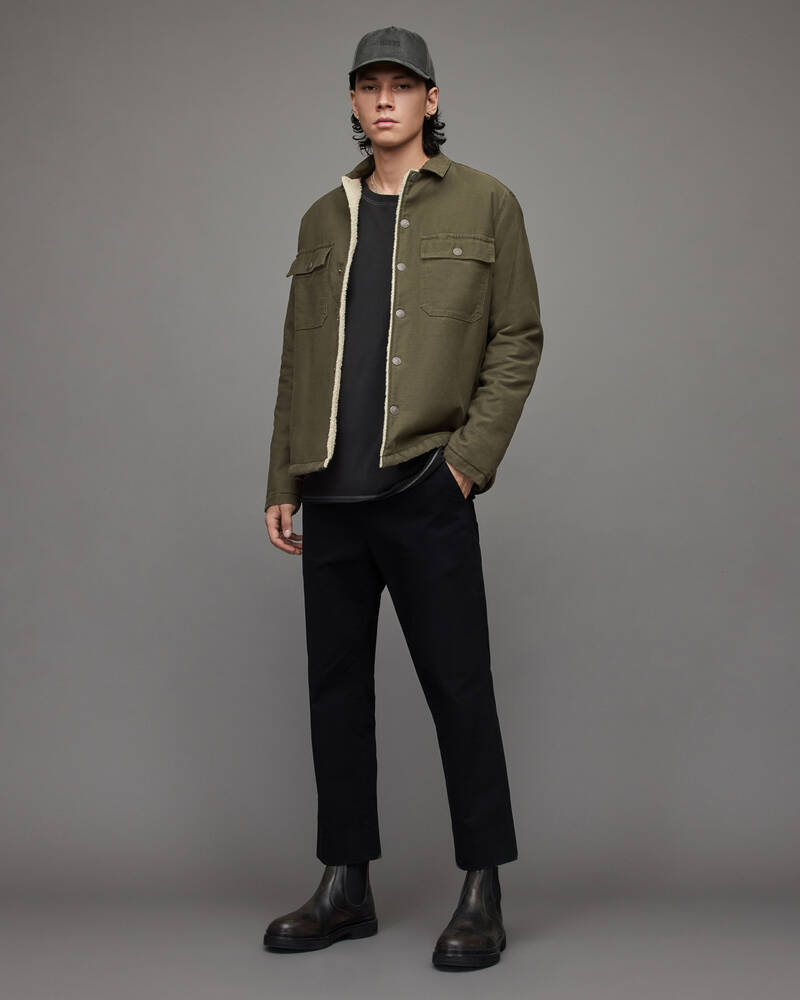 Peat Khaki Allsaints Radar Sherpa Lined Jacket | MJ078X-8019