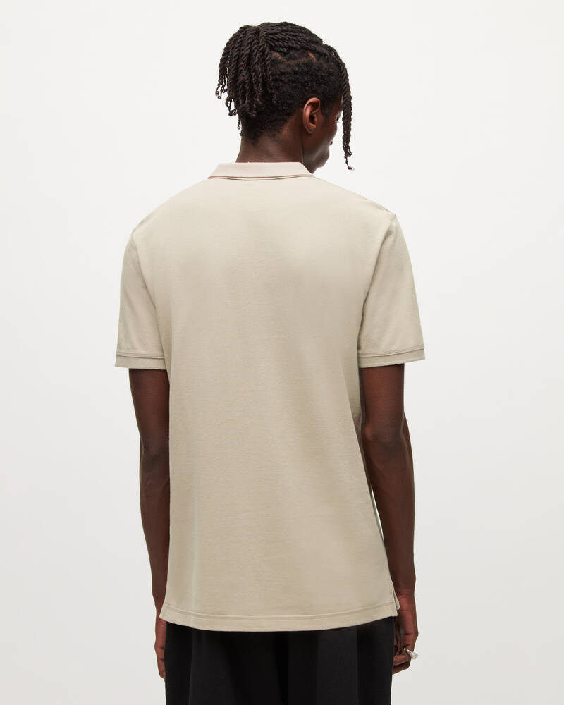 Pebblestone Taupe Allsaints Reform Short Sleeve Polo Shirt | MD217W-7311