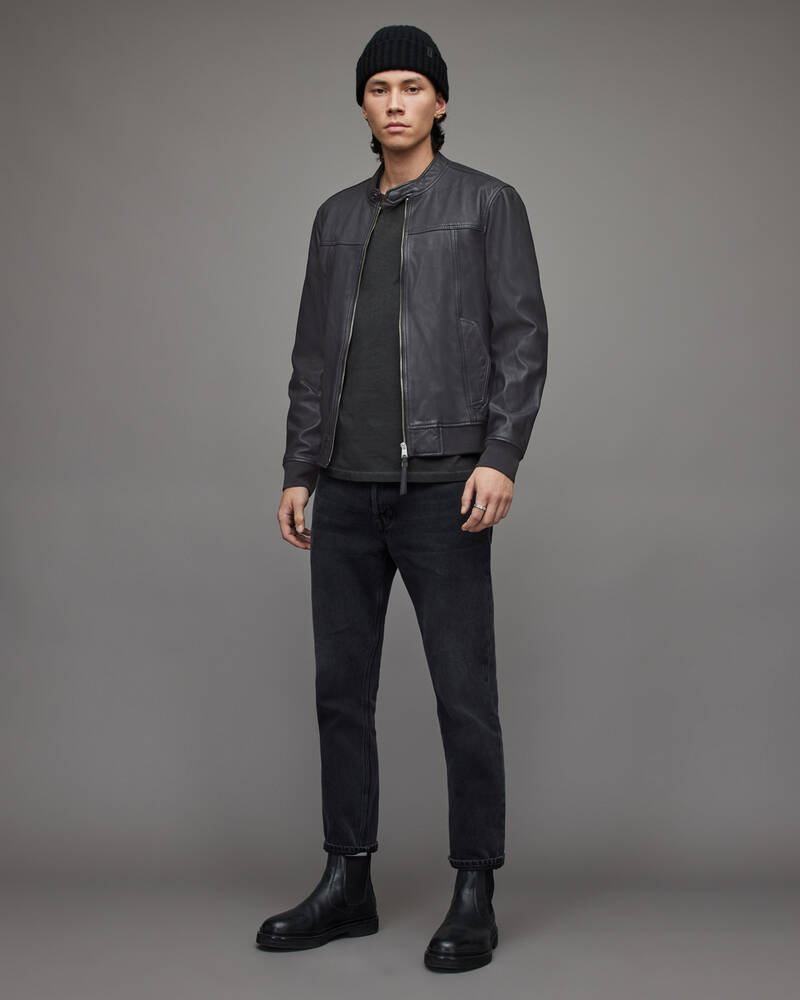 Petrol Allsaints Gallow Leather Bomber Jacket | ML073U-210