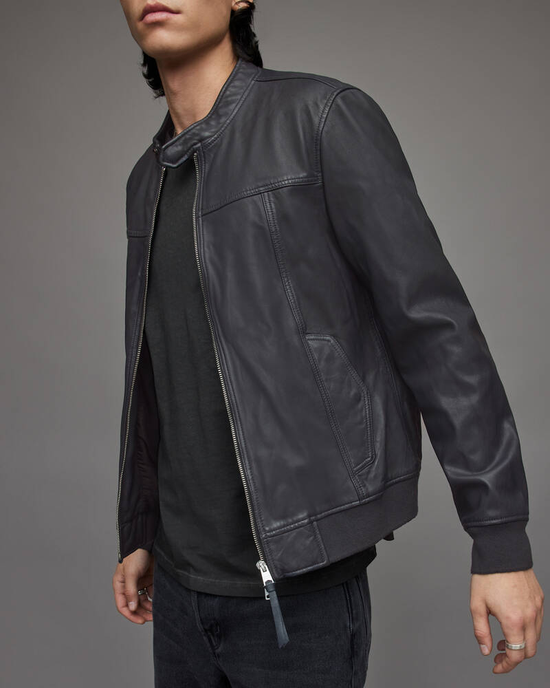 Petrol Allsaints Gallow Leather Bomber Jacket | ML073U-210