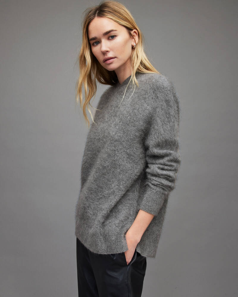 Pewter Grey Allsaints Chrissy Cashmere Jumper | WK095V-4092