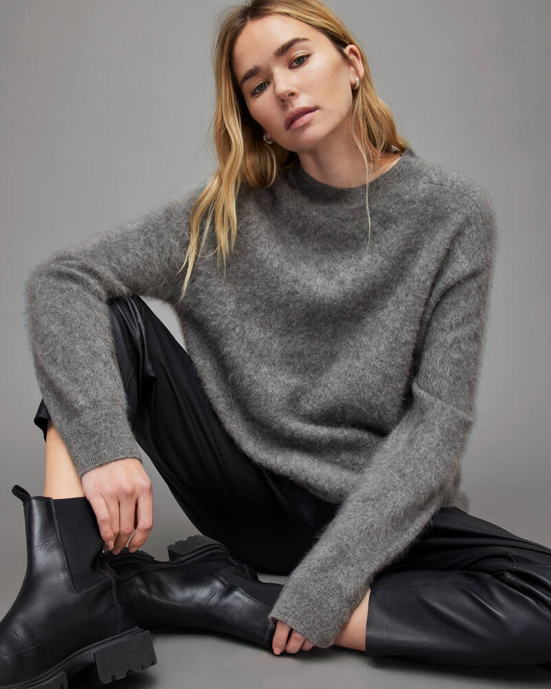 Pewter Grey Allsaints Chrissy Cashmere Jumper | WK095V-4092