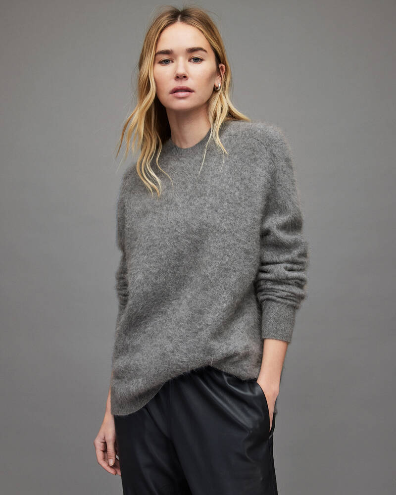 Pewter Grey Allsaints Chrissy Cashmere Jumper | WK095V-4092