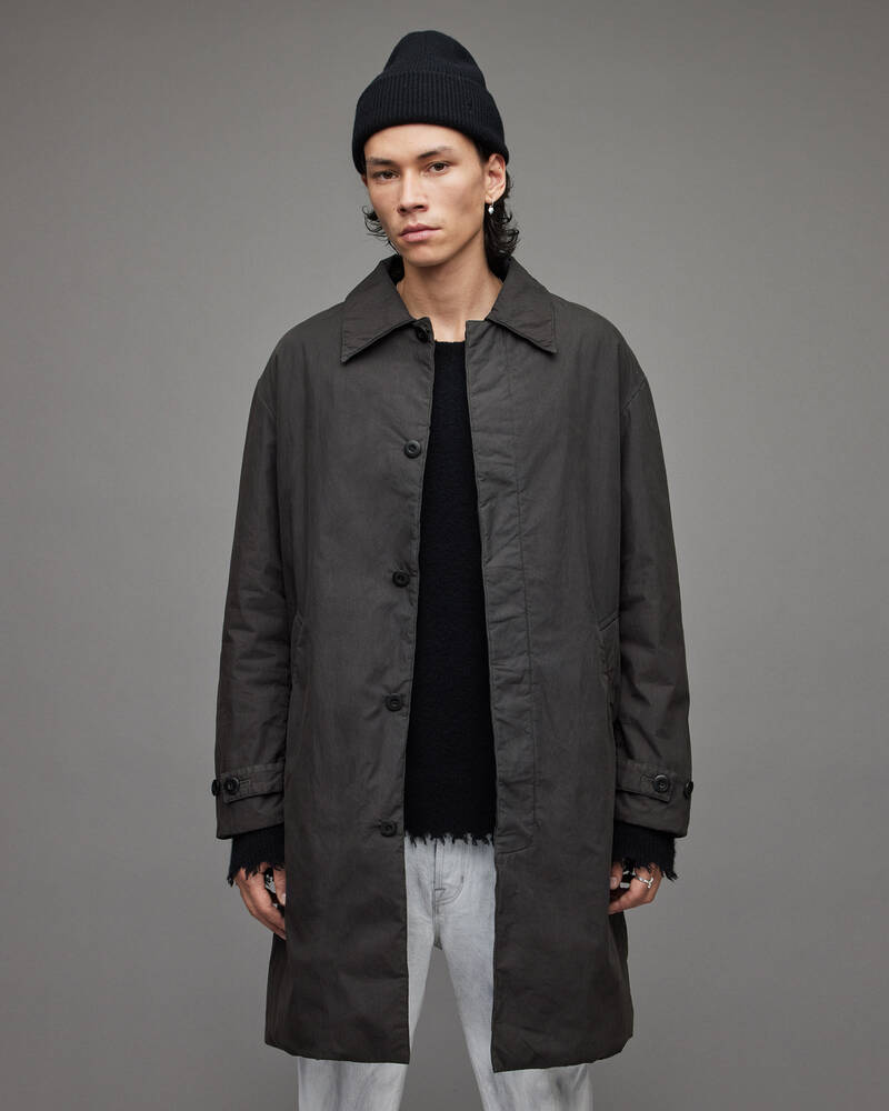 Pipe Grey Allsaints Bolan Oversized Coat | MC017C-7822