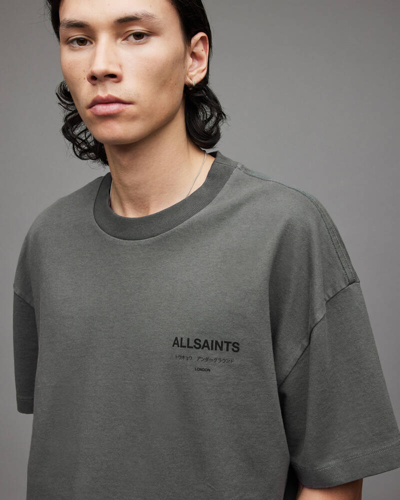 Pipe Grey Allsaints Underground Crew T Shirt | MG340X-7822