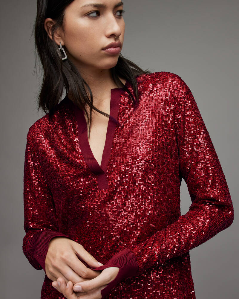 Red Bud Allsaints Juela Dia Sequin Dress | WD174X-8025