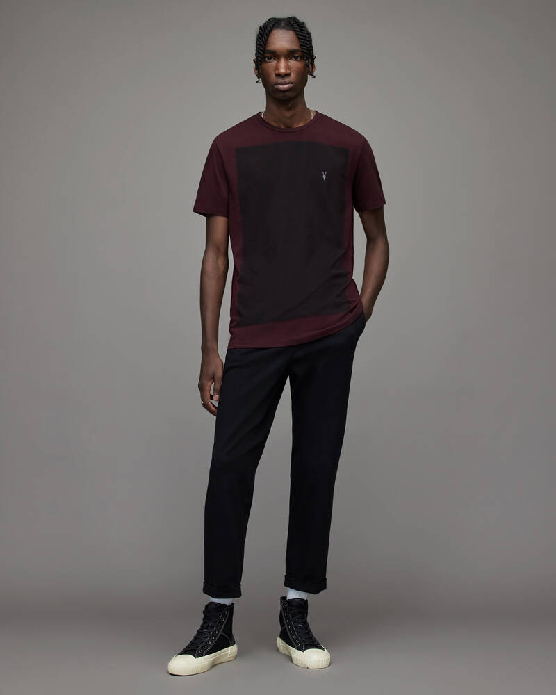 Red/Jet Blk Allsaints Lobke Crew T Shirt | MD142X-8011