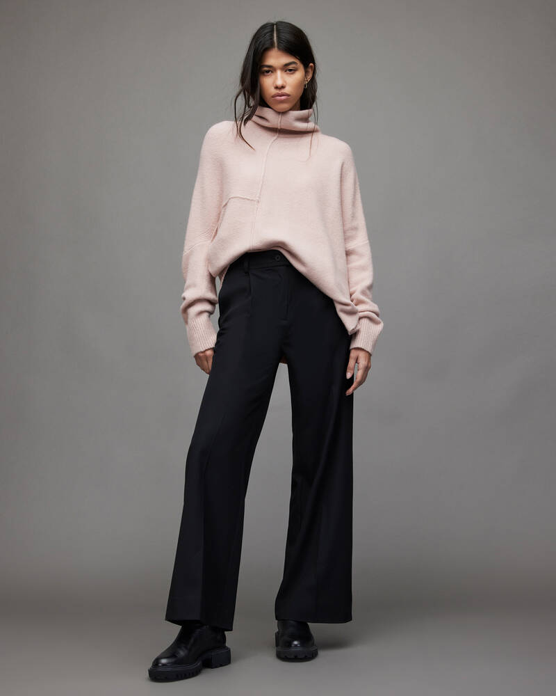 Rose Pink Allsaints Lock Roll Neck Jumper | WK076W-4183