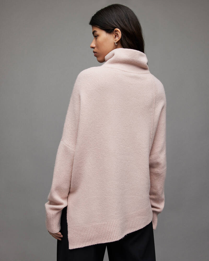 Rose Pink Allsaints Lock Roll Neck Jumper | WK076W-4183