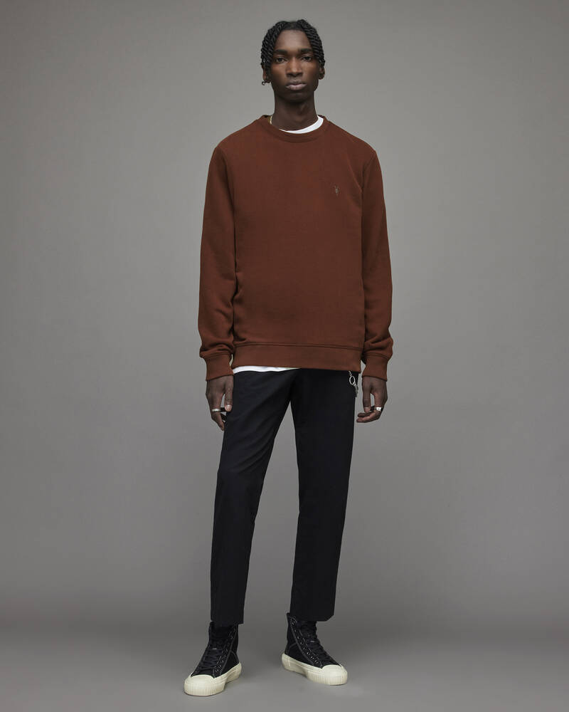 Rosewood Red Allsaints Raven Crew Sweatshirt | MF077X-6834