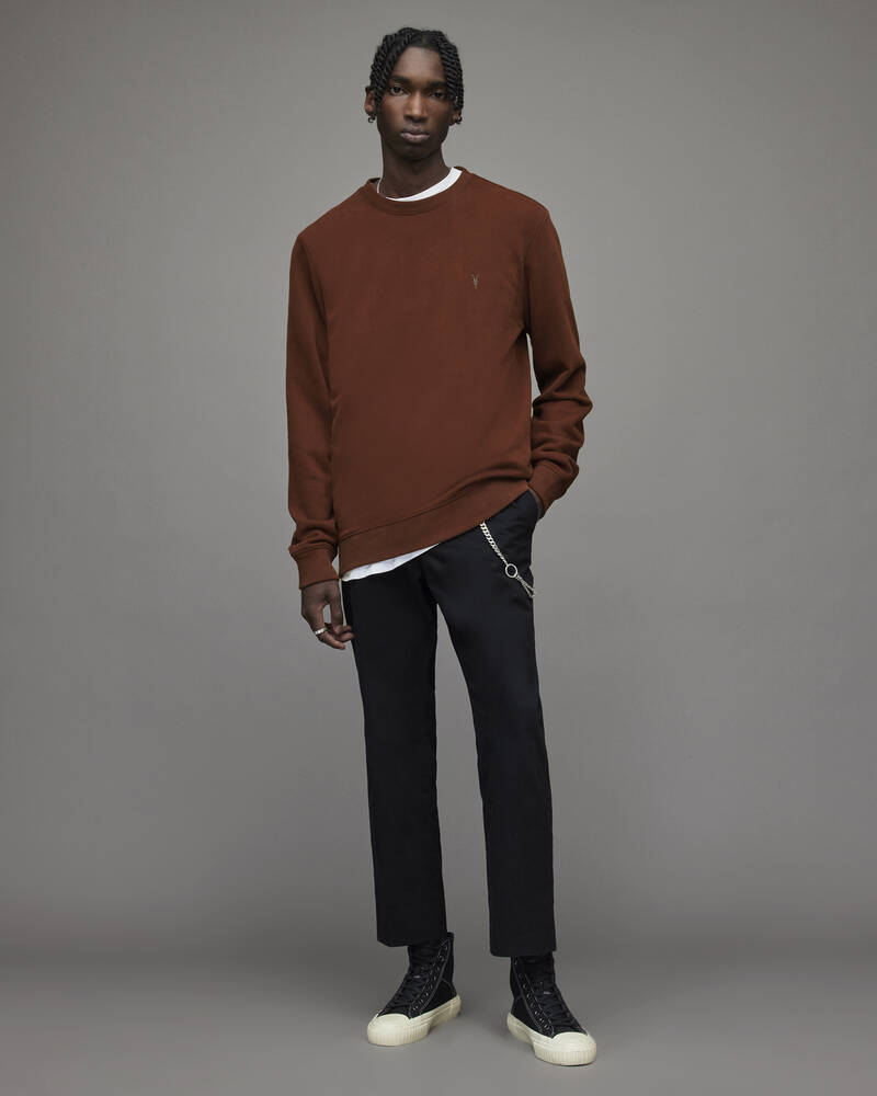 Rosewood Red Allsaints Raven Crew Sweatshirt | MF077X-6834