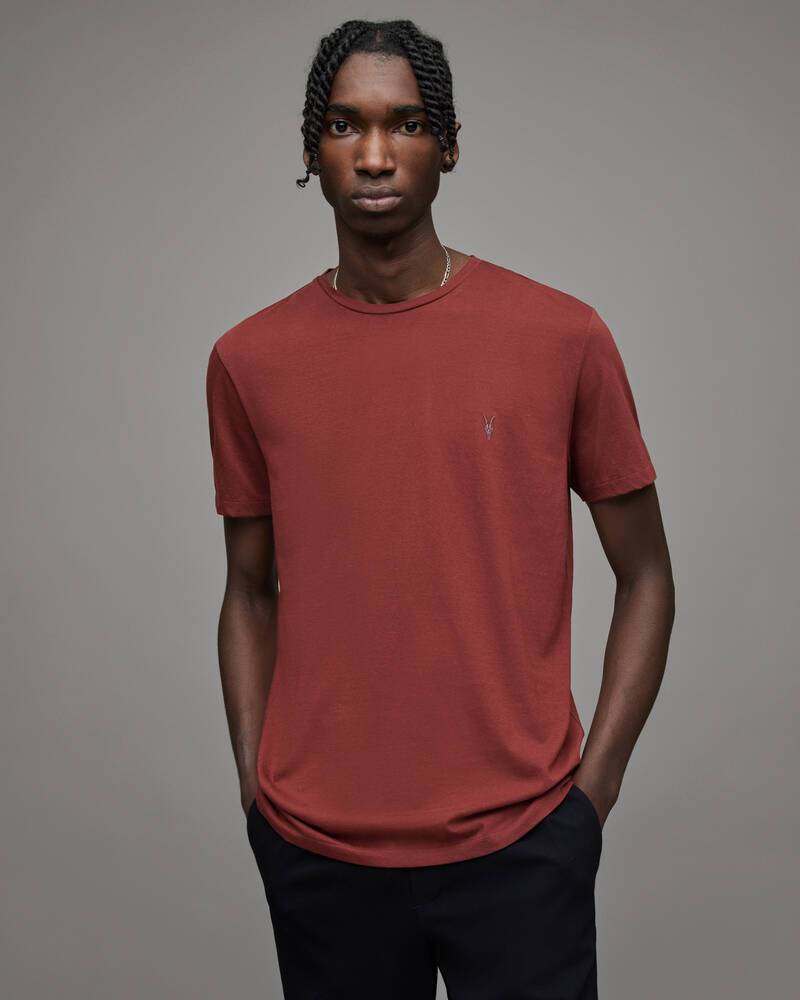 Rosewood Red Allsaints Tonic Crew T Shirt | MD135X-6834