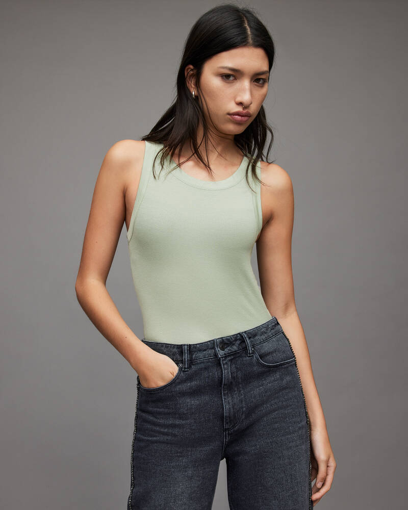 Sage Green Allsaints Rina Tank | WD154X-4352