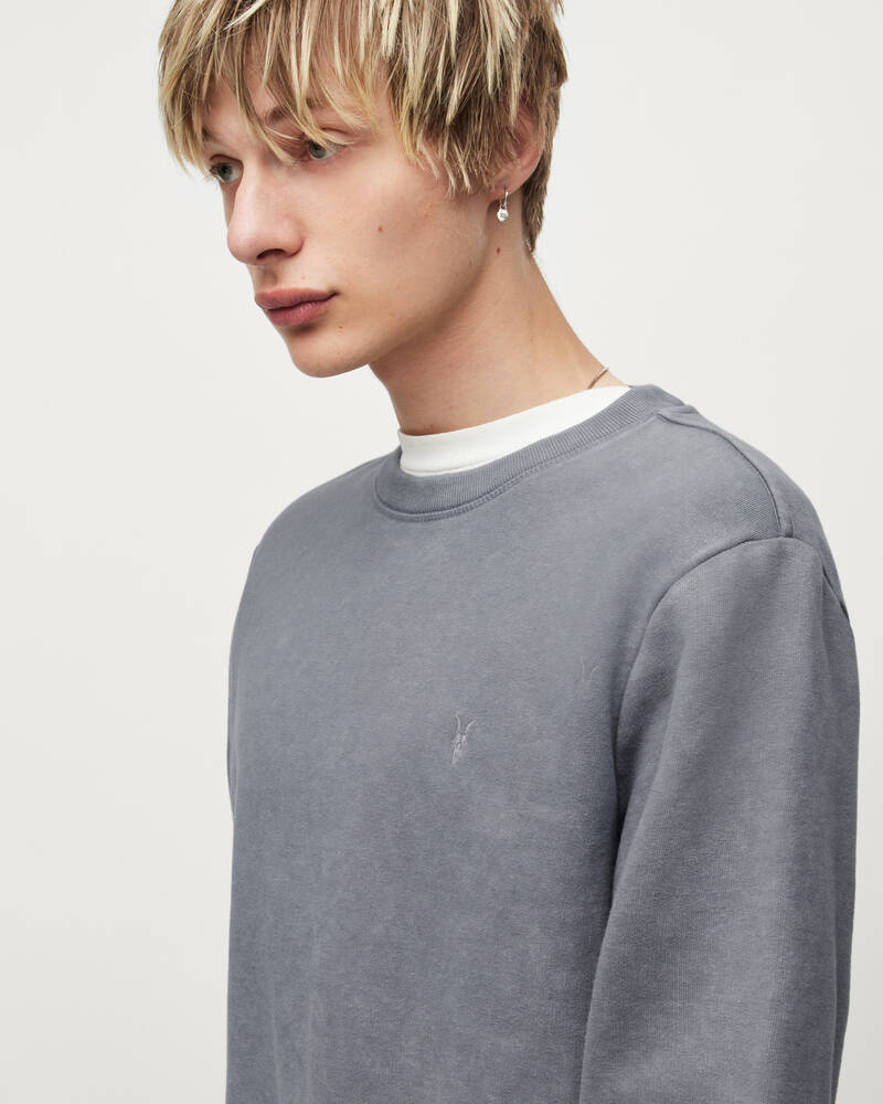 Serene Blue Allsaints Saka Crew Sweatshirt | MF016X-7858