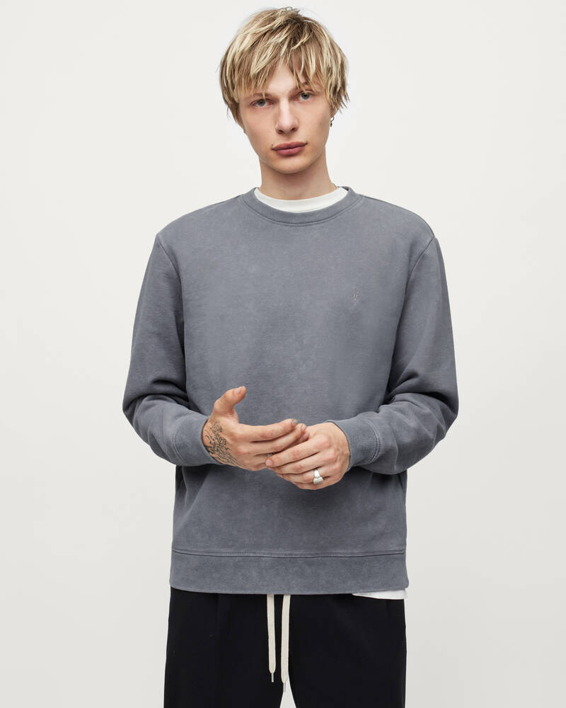 Serene Blue Allsaints Saka Crew Sweatshirt | MF016X-7858