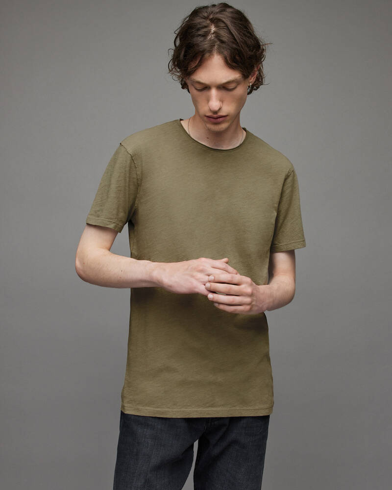 Serpentine Green Allsaints Figure Crew T Shirt | MD023X-7672