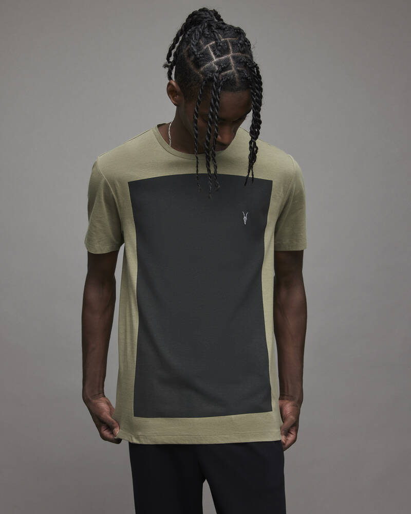 Serpentine Green Allsaints Lobke Crew T Shirt | MD044X-7672