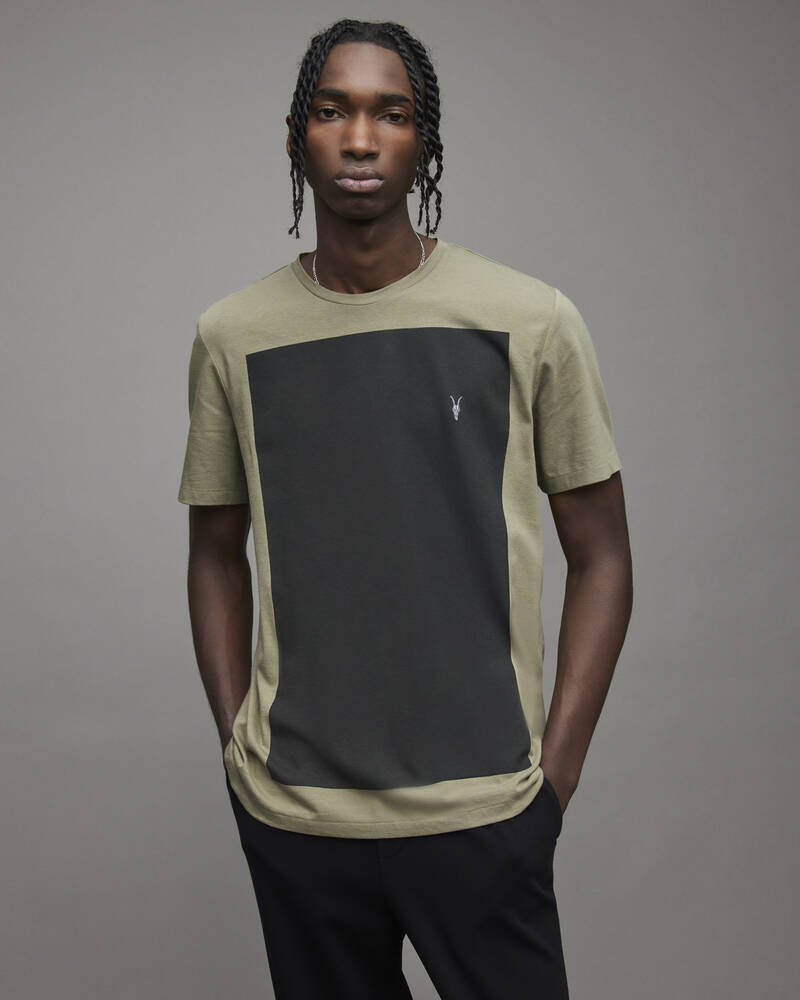 Serpentine Green Allsaints Lobke Crew T Shirt | MD044X-7672