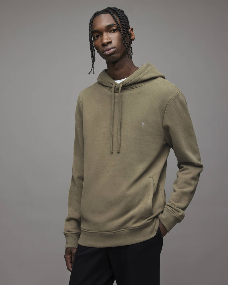 Serpentine Green Allsaints Raven Pullover Hoodie | MF029X-7672