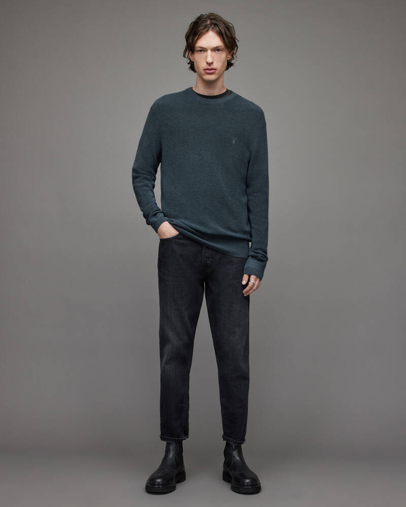 Shadow Blue Allsaints Ivar Merino Crew Jumper | MK081X-4777