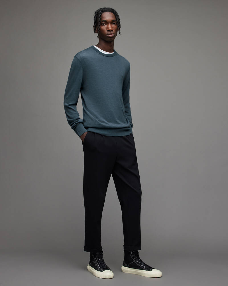 Shadow Blue Allsaints Mode Merino Crew Jumper | MK058X-4777