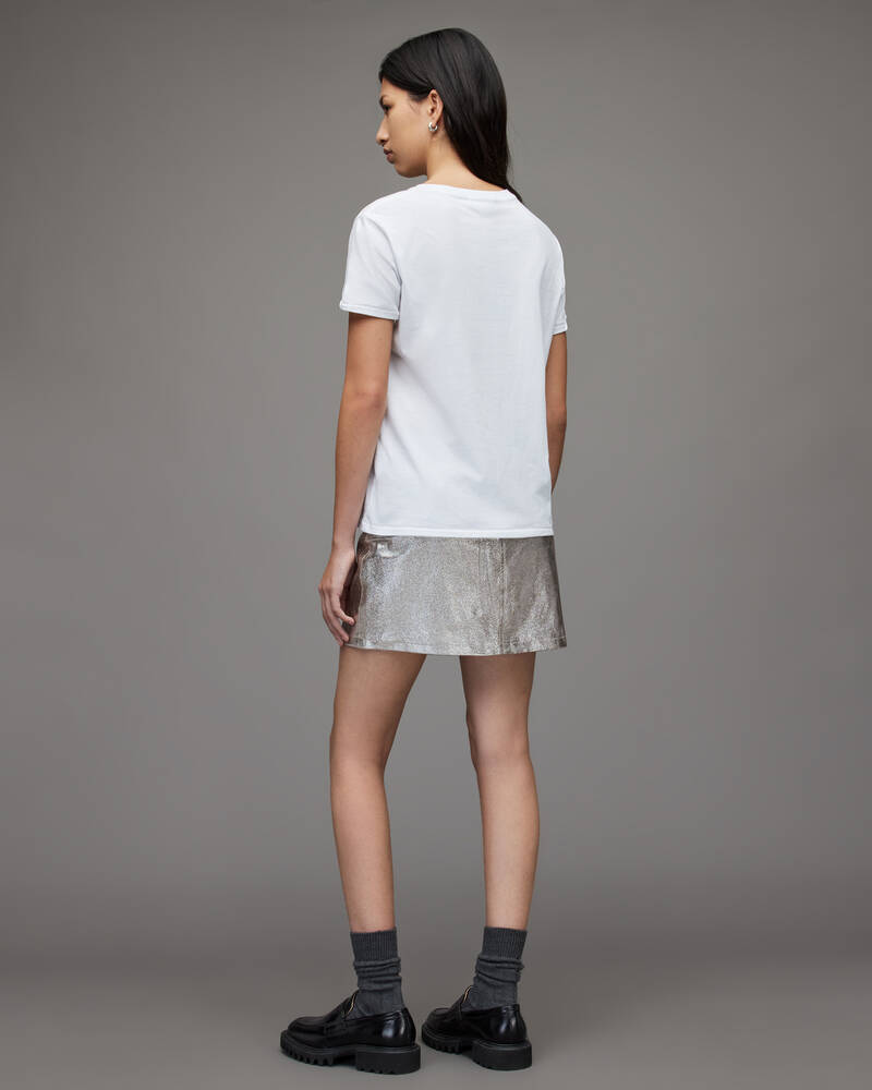 Silver Allsaints Cleo Leather Skirt | WL022X-34