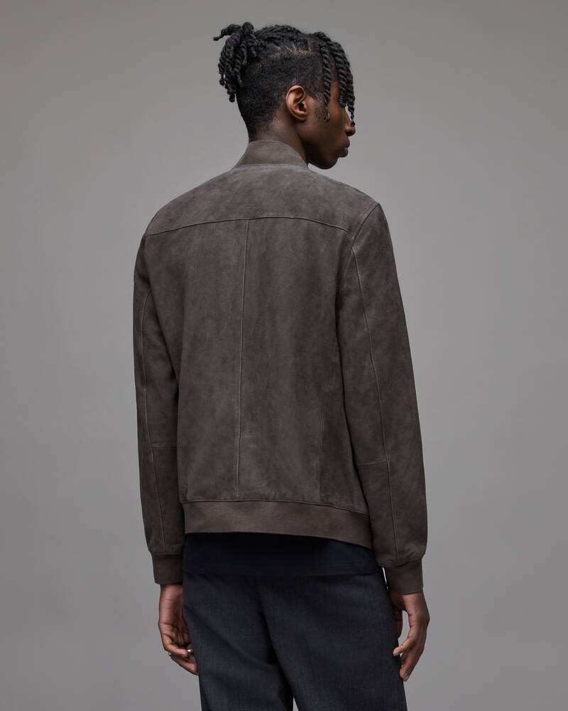 Soot Grey Allsaints Kemble Suede Bomber Jacket | ML047J-4999