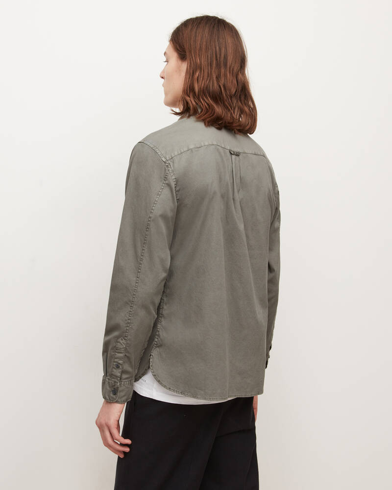 Tarnished Grey Allsaints Hawthorne Ramskull Stretch Fit Shirt | MS109W-7289