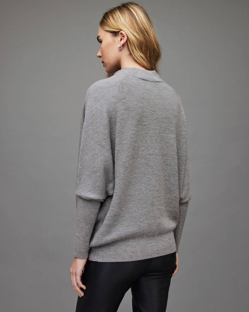 Thunder Grey Allsaints Ridley Wool Cashmere Blend Jumper | WK153M-7082