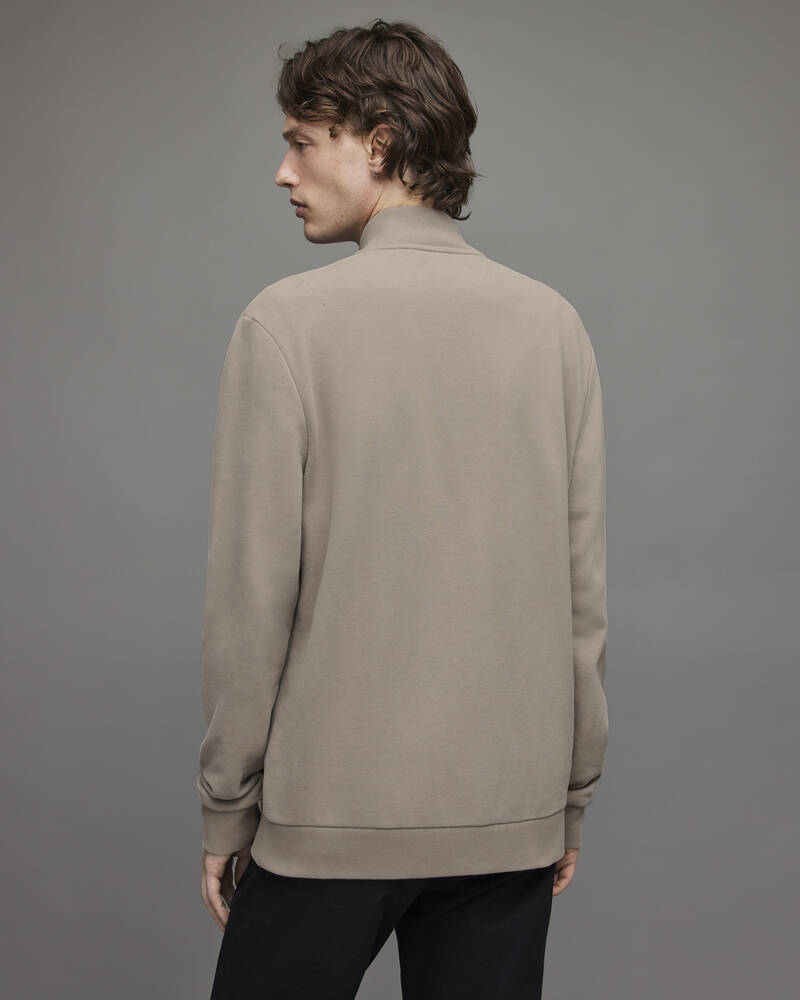 Toasted Brown Allsaints Raven Zip Funnel Sweatshirt | MF044X-7745