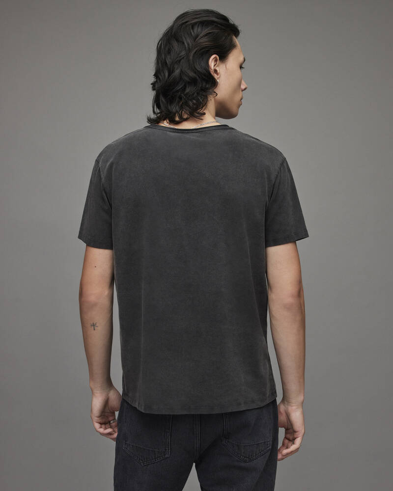 Washed Black Allsaints Bodega Crew T Shirt | MD015T-162