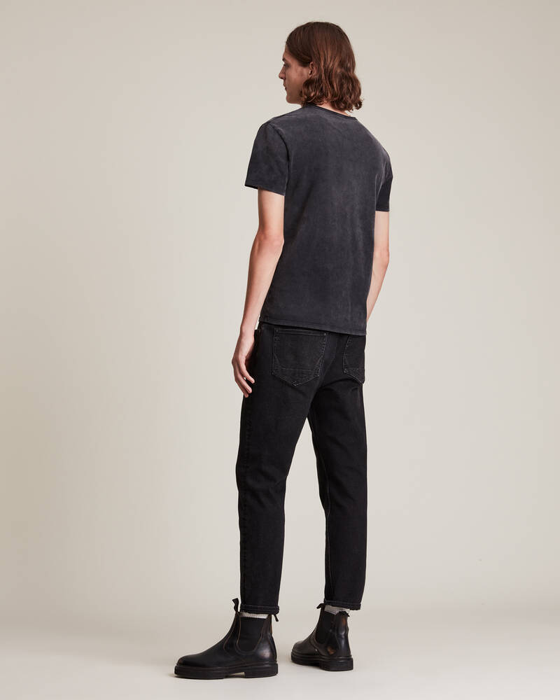 Washed Black Allsaints Bodega Crew T Shirt | MD015T-162