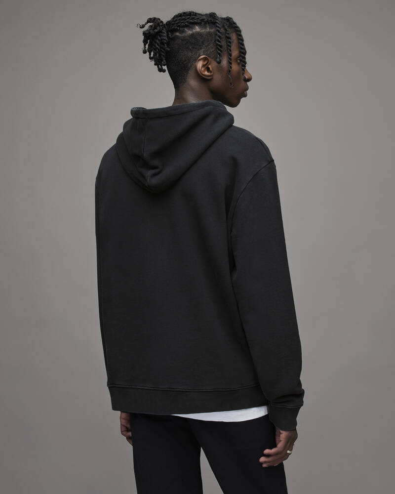 Washed Black Allsaints Bounty Pullover Hoodie | MG006X-162